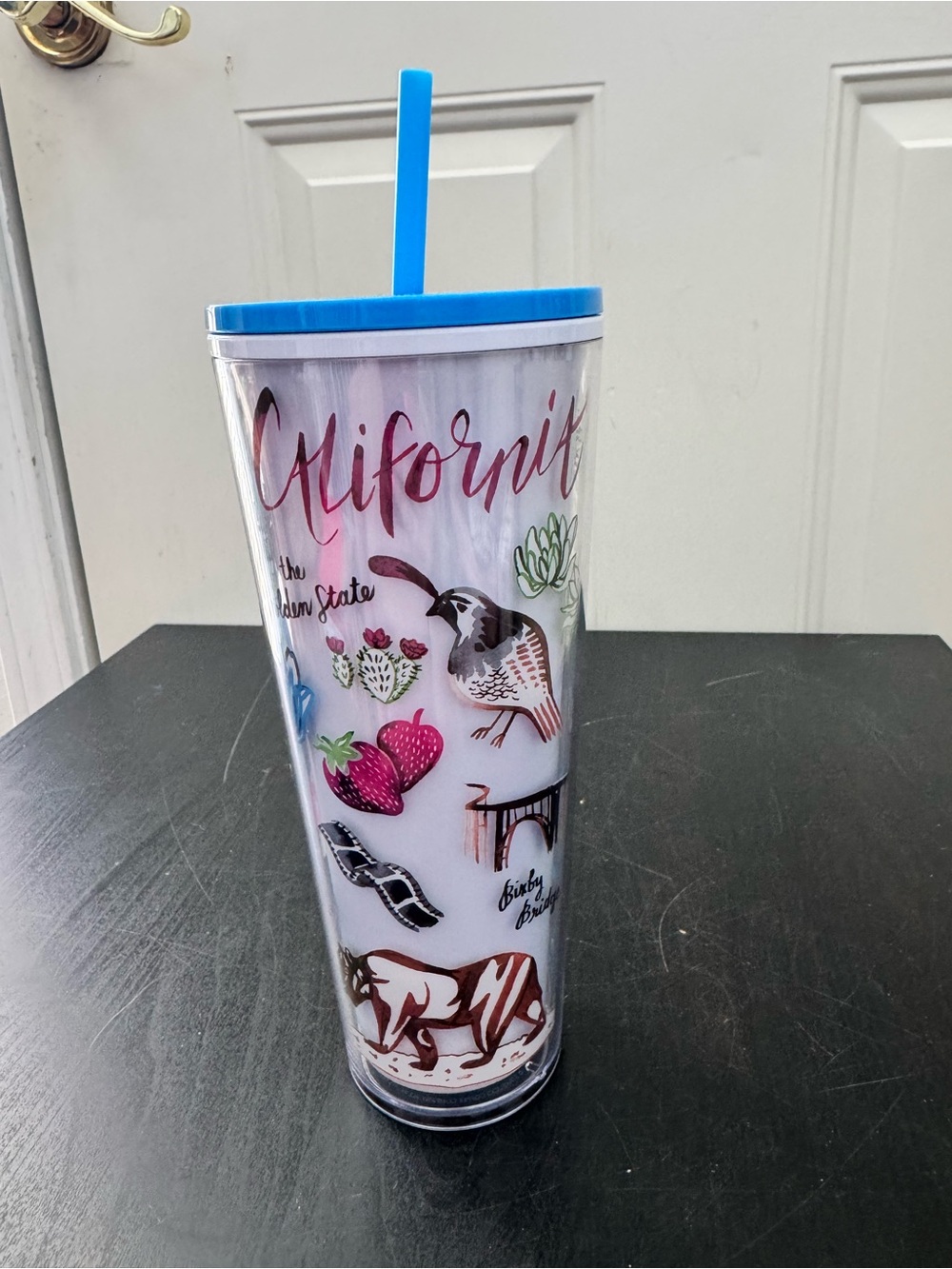 Starbucks California Golden State Venti Cold Iced Cup Tumbler  24oz w/ Straw